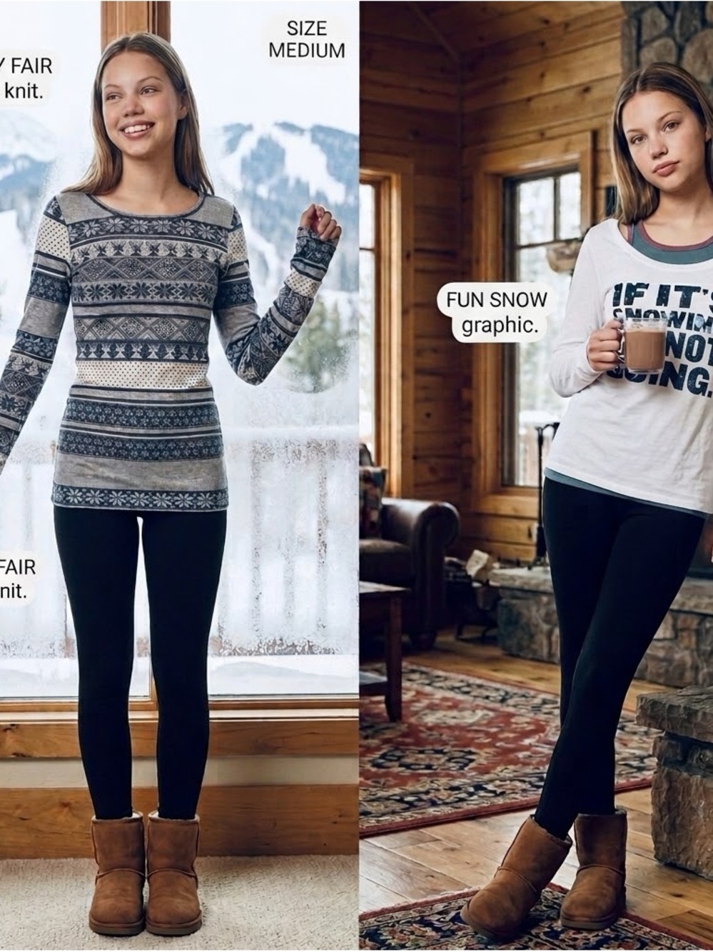 dELiA’s 2 Piece Winter Long Sleeve Top Bundle Size M
